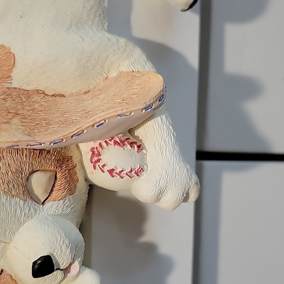 VINTAGE BASEBALL GLOVE BEAGLE Hugger Shelf Sitter‎ Music Box - Picture 4 of 10